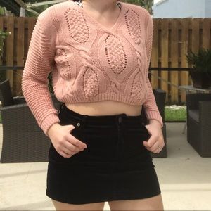 Pink Cropped Sweater